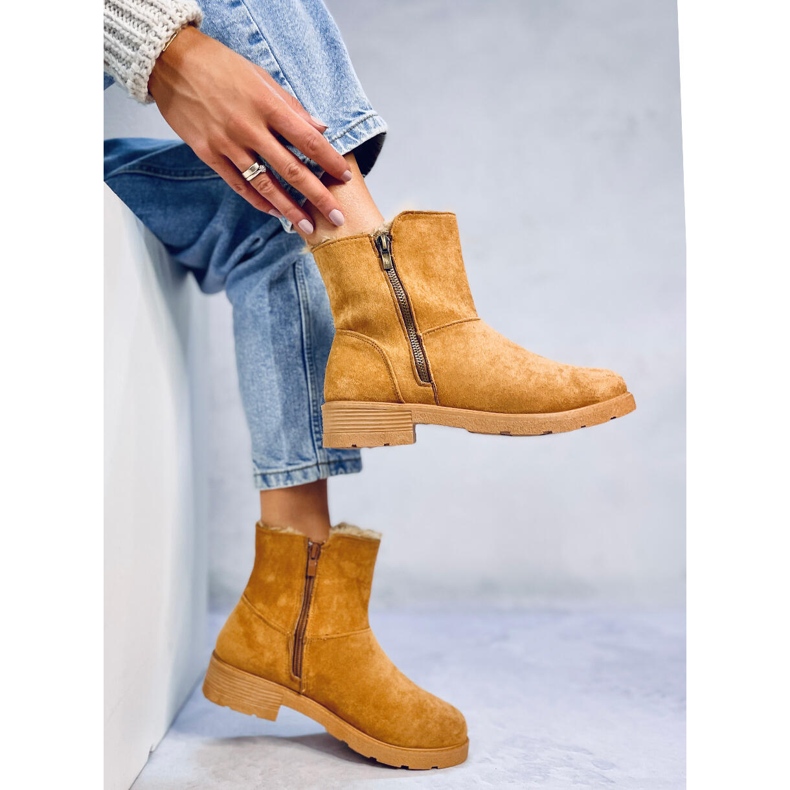 Kallen Camel flache Stiefel braun 2
