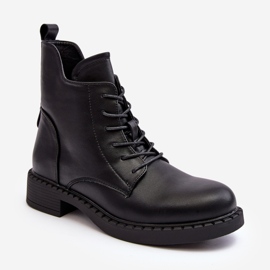 Klassische flache Damenstiefel in Schwarz von Ballisa 2