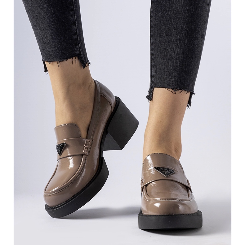 Braune Lack-Loafer von Hobbs 1