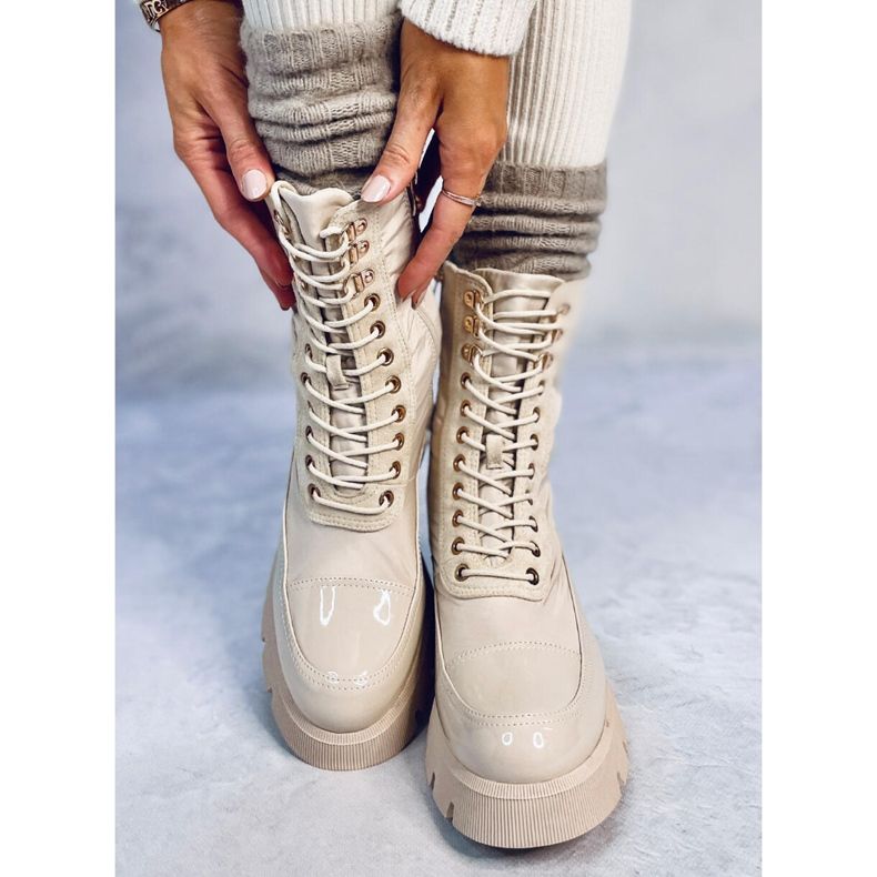 Schnürstiefel Merced Beige 1