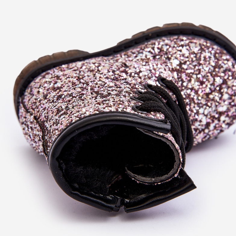 Isolierte Glitzerstiefel für Kinder mit Reißverschluss, Pink Saussa rosa 1