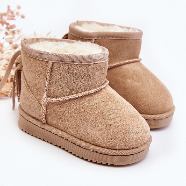 Isolierte Schneestiefel für Kinder mit Fransen, Beige Mikyla 1