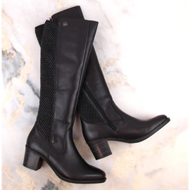 Rieker-Stiefel, isoliert, mit Gummizug, Leder W Y2050-00 RKR638 schwarz 1