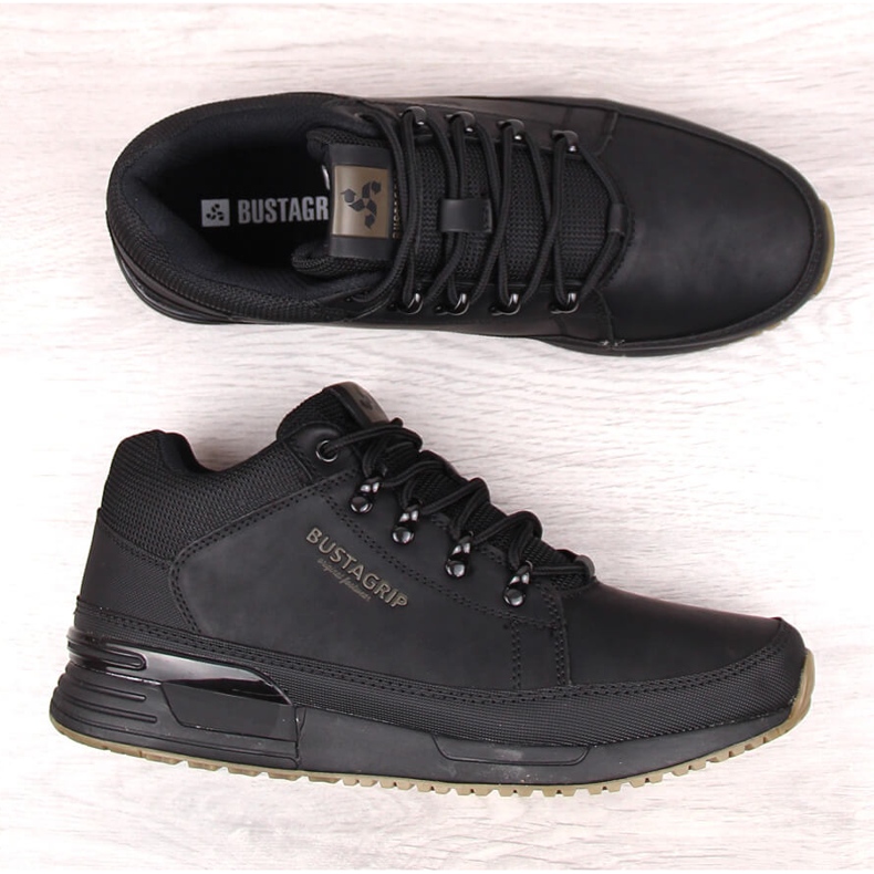Herrenschuhe aus schwarzem Leder, Turnschuhe Cruiser Bustagrip 2