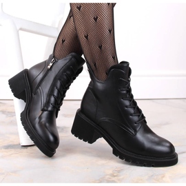 Isolierte Schnür- und Reißverschlussstiefel für Damen, schwarz Filippo DBT4858 1