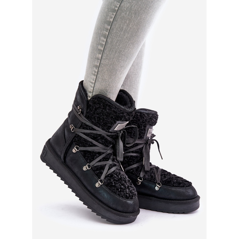 Wasserdichte vegane Plateau-Schneestiefel D.Franklin DFSH370004 Schwarz 1