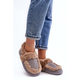 Damenhausschuhe mit Fell in Grau von Sailey 1