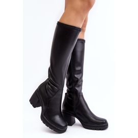 Sergio Leone Overknee-Stiefel für Damen mit hohem Absatz, schwarzes Sislene 1