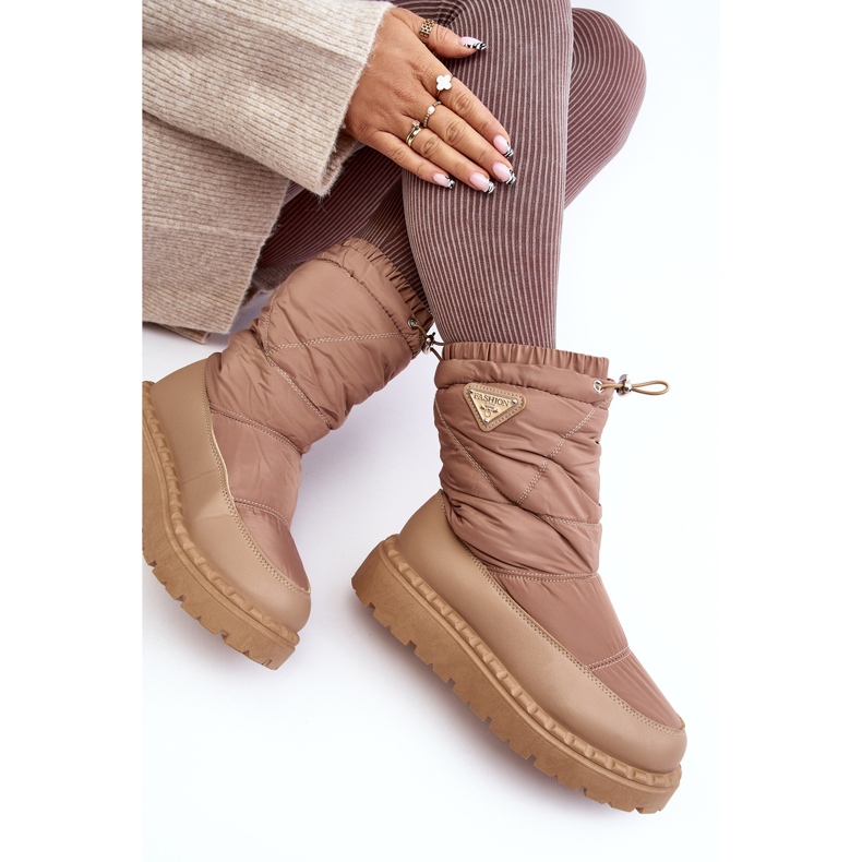 Damen-Schneestiefel mit dicker Sohle, dunkelbeige Lureta 2