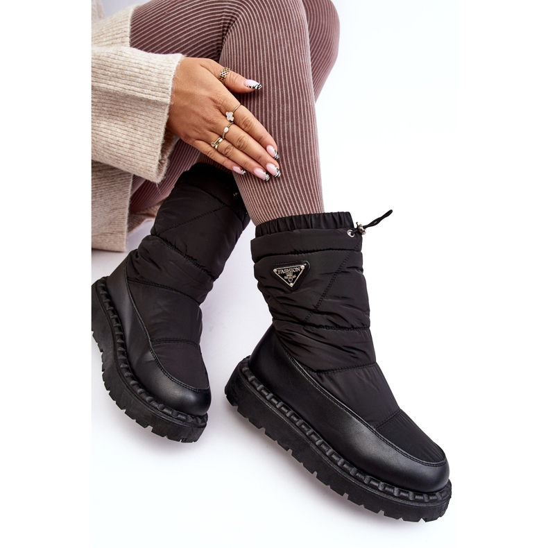 Damen-Schneestiefel mit dicker Sohle, schwarzes Lureta 2