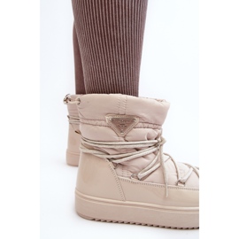 Damen-Schneestiefel mit Plateausohle und Schnürung Beige Fleure 2
