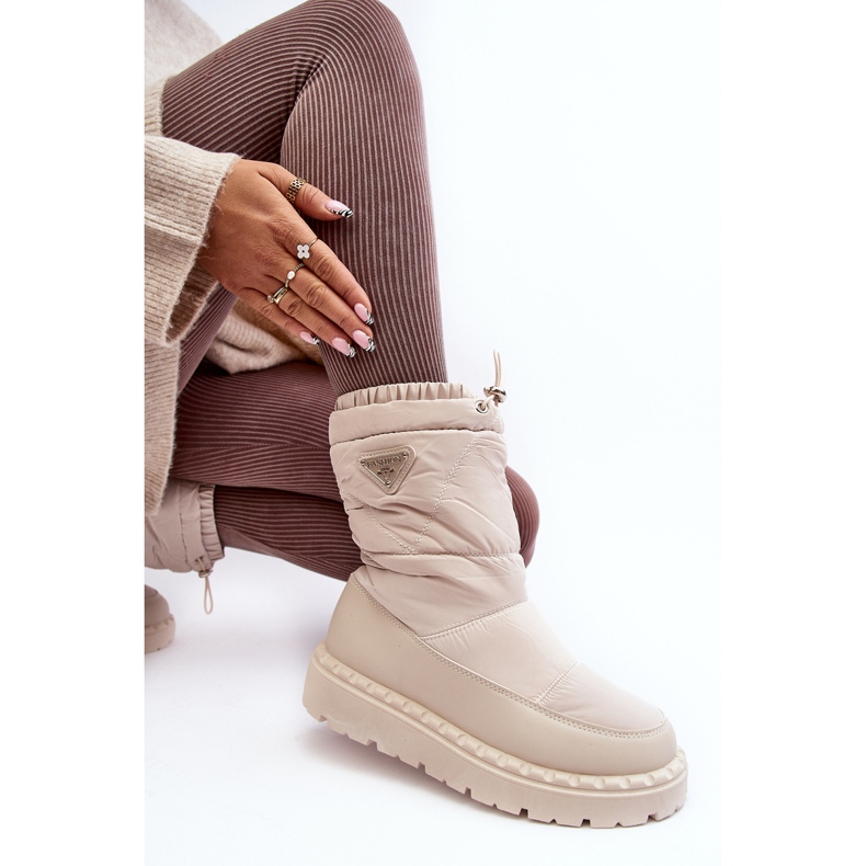 Damen-Schneestiefel mit dicker Sohle, hellbeige Lureta 1
