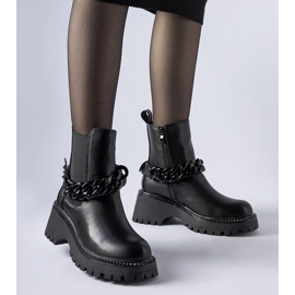 Schwarze Stiefeletten mit massiver Beltran-Sohle 1