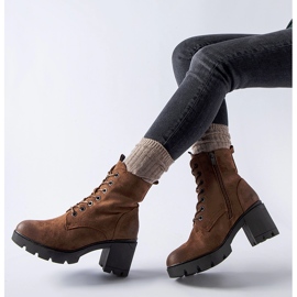 Romilda braune Wildleder-Stiefeletten mit hohen Absätzen schwarz 1