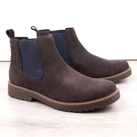 Chelsea-Stiefel aus Leder und Wildleder für Herren, braune Slip-on-Stiefel von Filippo MBT5003 1