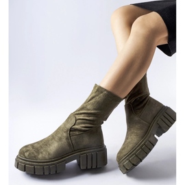 Grüne Montefusco-Stiefeletten aus Öko-Wildleder 1