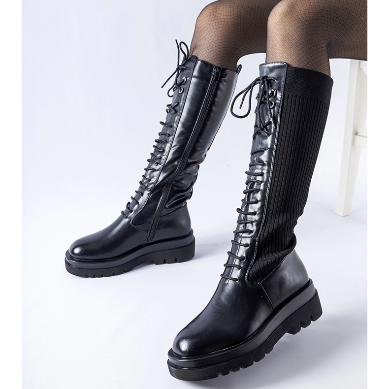 Schwarze, hochisolierte Geronimo-Stiefel 1