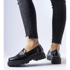 Schwarze Lack-Fecteau-Loafer 1