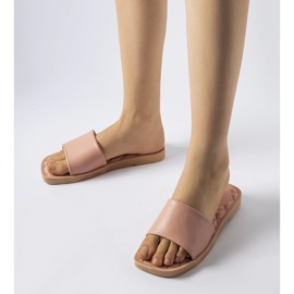 Rosa Chatigny-Gummi-Flip-Flops weiß 1