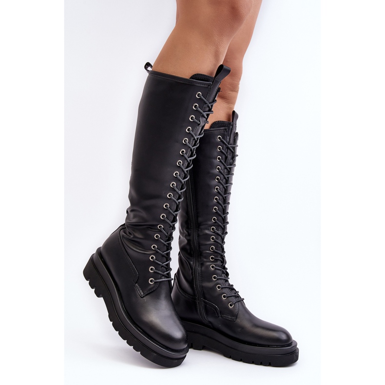Isolierte Overknee-Overknee-Stiefel für Damen, schwarze Lliclies 1