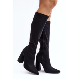 Overknee-Stiefel mit hohem Absatz für Damen in Schwarz von Fatuma 1