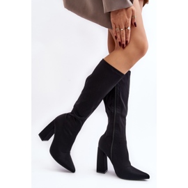 Overknee-Stiefel mit hohem Absatz für Damen in Schwarz von Fatuma 2
