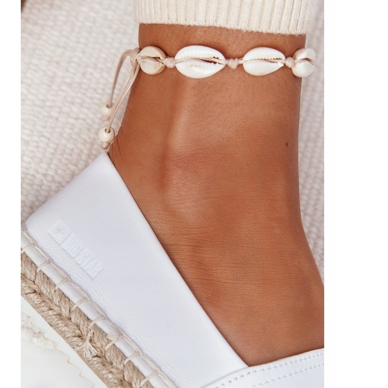 Leder-Espadrilles auf geflochtener Sohle Big Star HH274506 Weiß 1