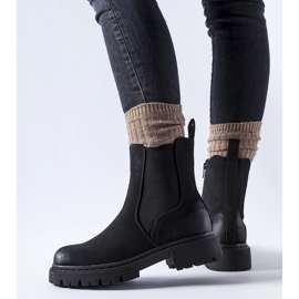 Schwarze, isolierte, matte Stiefeletten von Piedalue 1