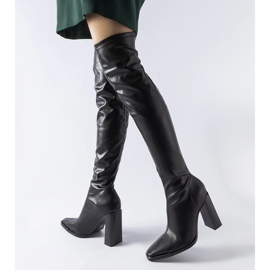 Schwarze klassische Stiefel mit hohen Absätzen von Faubourg 1