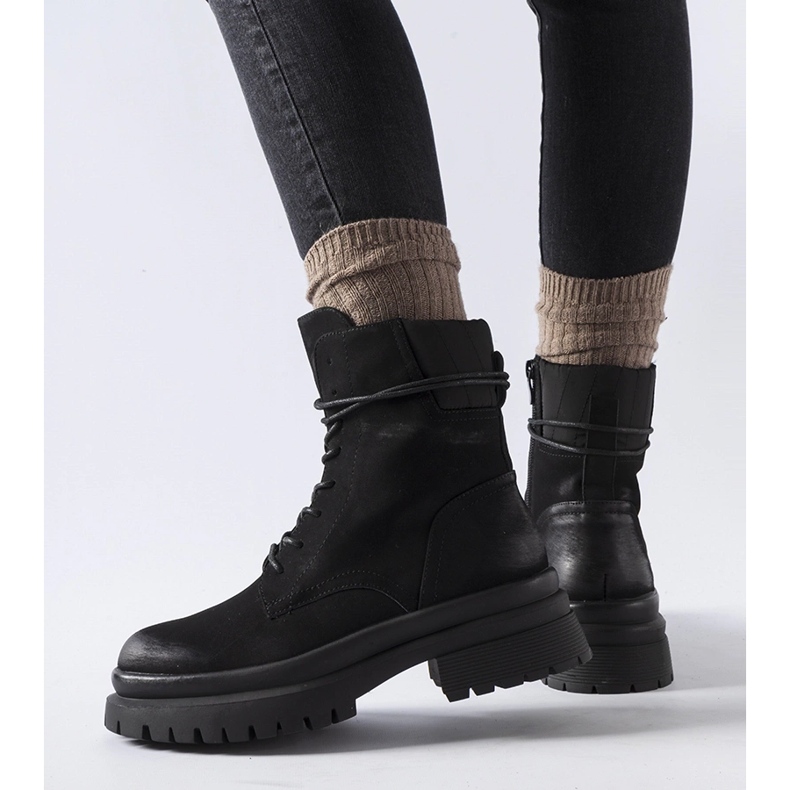 Schwarze Vadnais-Stiefel mit abgenutzter Spitze 1