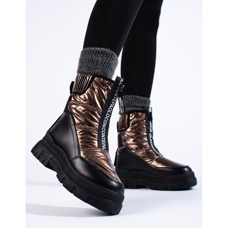 Schneestiefel für Damen auf der Vinceza-Plattform golden 1