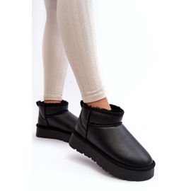 Leder-Damen-Plateau-Schneestiefel Schwarz Loreley 1