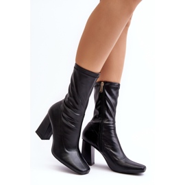 Damen-Stiefeletten mit quadratischer Spitze, schwarze Glavina 2