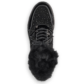 Schwarze Rieker 93312-00 Leder isolierte Lederstiefel auf der Plattform 2