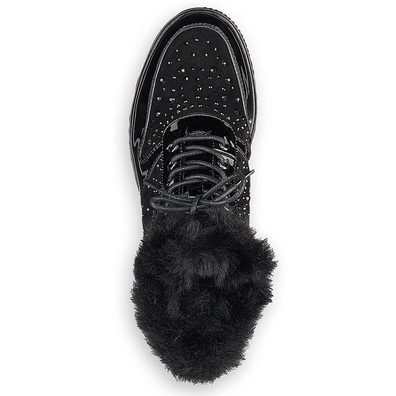 Schwarze Rieker 93312-00 Leder isolierte Lederstiefel auf der Plattform 2