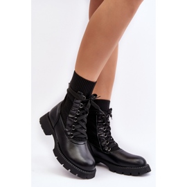 Damen Stiefeletten mit Schnürsocke Schwarz Gentiana 3