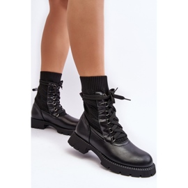 Damen Stiefeletten mit Schnürsocke Schwarz Gentiana 5