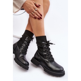 Damen Stiefeletten mit Schnürsocke Schwarz Gentiana 7