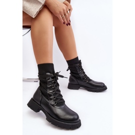 Damen Stiefeletten mit Schnürsocke Schwarz Gentiana 8