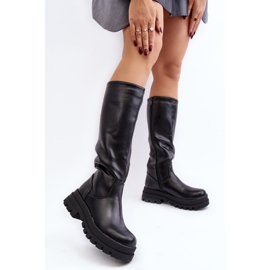 Overknee-Stiefel für Damen mit dicker Sohle, Schwarz Beatrizia 2
