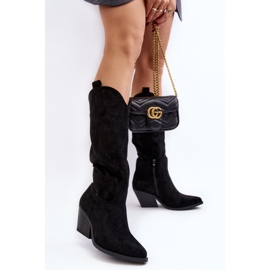 Overknee-Cowboystiefel für Damen in Schwarz von Oppore 2