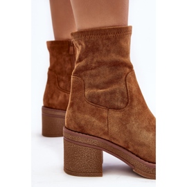 Kamelfarbene Argastis-Stiefeletten mit hohem Absatz für Damen braun 8