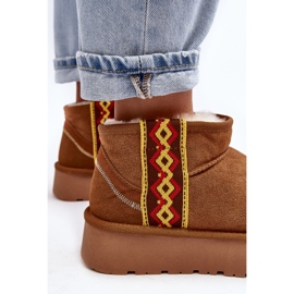 Damen-Schneestiefel aus Wildleder mit dicker Sohle Camel Vebissat braun 1