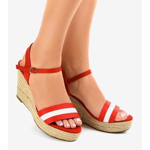 Rote Espadrilles-Keilsandalen 9072 1