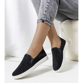 Madiha Sneakers aus schwarzem Leder 1