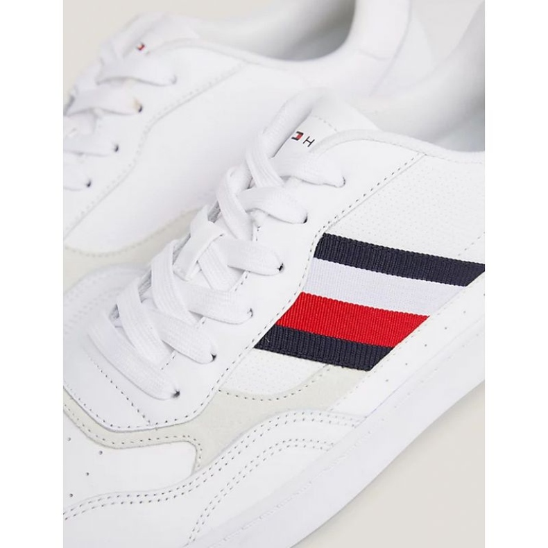 Tommy Hilfiger Court Cupsole Retro Lth Stripes M FM0FM04828YBS Schuhe weiß 1
