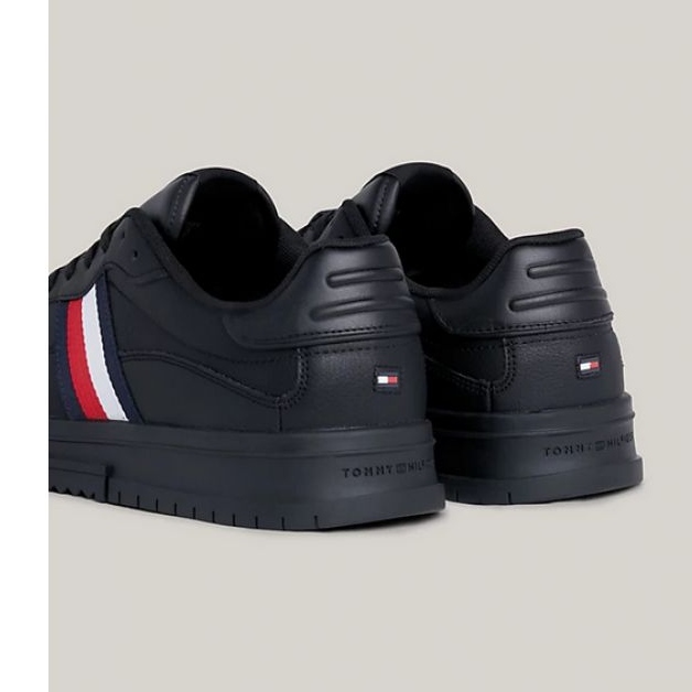 Tommy Hilfiger Supercup Lederstreifen M Schuhe FM0FM048240GQ schwarz 1