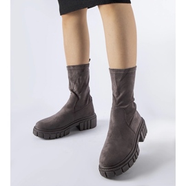 Graue Montefusco-Stiefeletten aus Öko-Wildleder 1