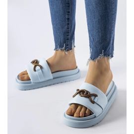 Frédérique blaue Plateau-Flip-Flops 1