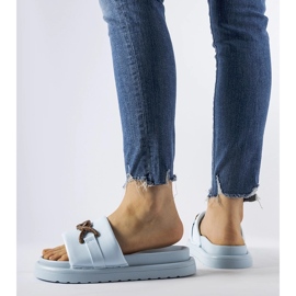 Frédérique blaue Plateau-Flip-Flops 2